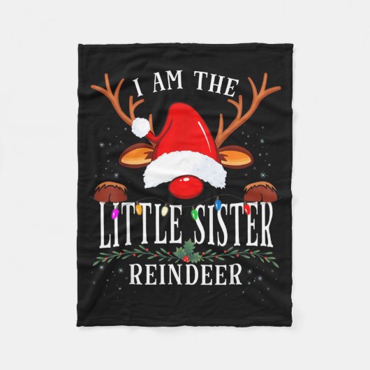 I Am The Little Sister Reindeer Christmas Family  Fleece Deken (Voorkant)