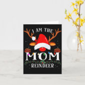 I Am The Mom Reindeer Christmas Family  Kaart (Gele Bloem)