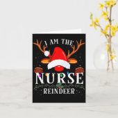 I Am The Nurse Reindeer Christmas Family Kaart (Gele Bloem)