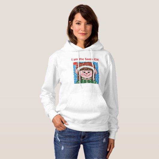 I am the Sassy Elf 1 Hoodie (Voorkant volledig)