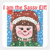 I am the Sassy Elf Sticker (Voorkant)