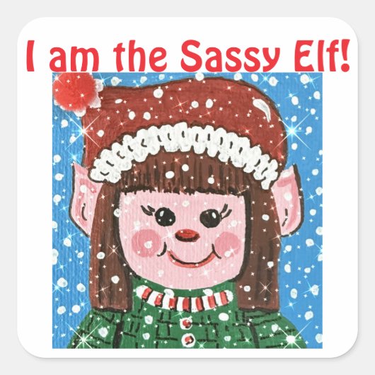 I am the Sassy Elf Sticker (Voorkant)