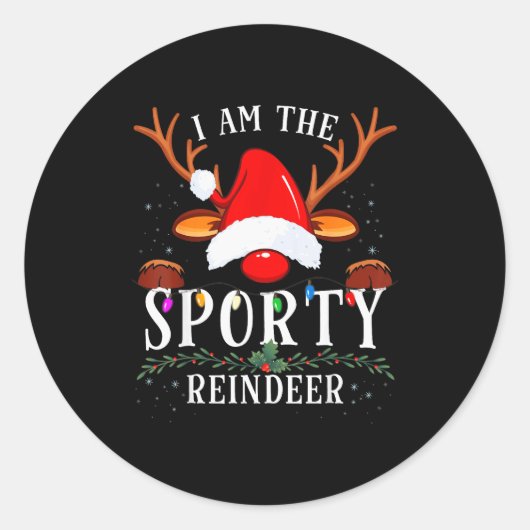 I Am The Srty Reindeer Christmas Family  Ronde Sticker (Voorkant)