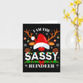 I Am The Sy Reindeer Funny Christmas Xmas Men Wome Kaart (Gele Bloem)