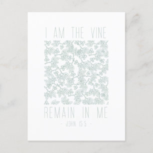 I Am the Vine Hand Geïllustreerd Bijbelvers Briefkaart