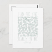 I Am the Vine Hand Geïllustreerd Bijbelvers Briefkaart (Voorkant / Achterkant)
