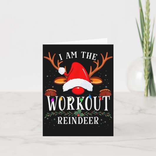 I Am The Workout Reindeer Christmas Family Kaart (Voorkant)