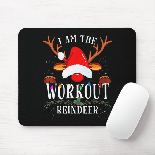 I Am The Workout Reindeer Christmas Family  Muismat (Met muis)