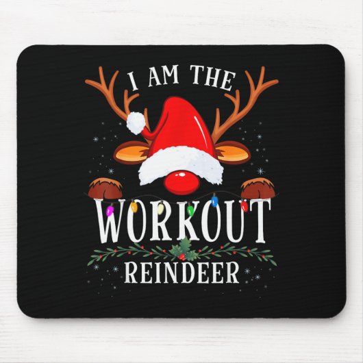 I Am The Workout Reindeer Christmas Family  Muismat (Voorkant)