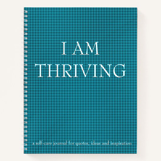 "I AM THRIVING" Quote Self-Care Journal White Text Notitieboek (Voorkant)