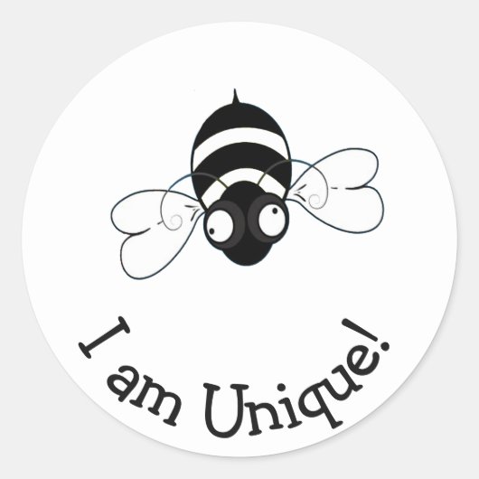 I Am Unique Round Sticker (Voorkant)