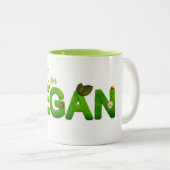 I am Vegan Golf Club Cover Tweekleurige Koffiemok (Voorkant rechts)