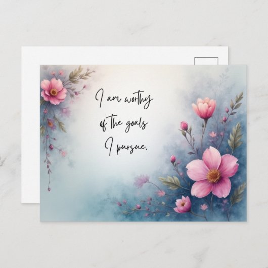 I Am Worthy of the Goals I Pursue Affirmation Briefkaart (Voorkant / Achterkant)
