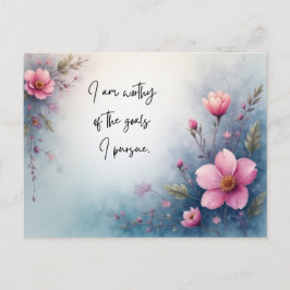 I Am Worthy of the Goals I Pursue Affirmation Briefkaart