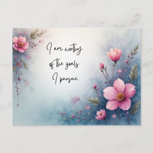 I Am Worthy of the Goals I Pursue Affirmation Briefkaart (Voorkant)