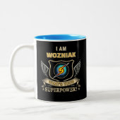 I Am WOZNIAK What's Your Superpower Tweekleurige Koffiemok (Links)