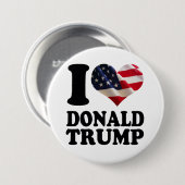 I American Flag Heart Donald Trump Ronde Button 7,6 Cm (Voorkant /achterkant)