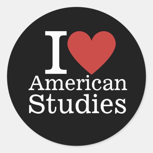 I ❤️ Amerikaanse Studies voor studenten / Facultei Ronde Sticker (Voorkant)