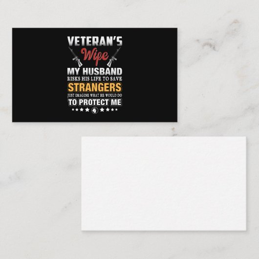 I An Veteran's vrouw Visitekaartje (Voorkant / Achterkant)