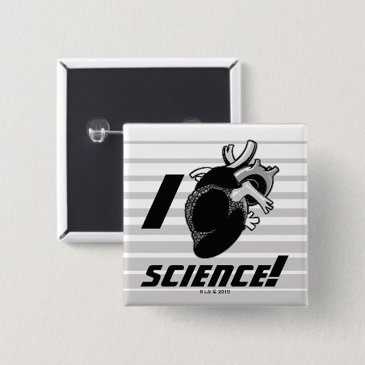 I (Anatomisch hart) Wetenschap Vierkante Button 5,1 Cm (Voorkant /achterkant)