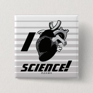 I (Anatomisch hart) Wetenschap Vierkante Button 5,1 Cm