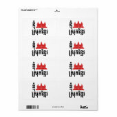 I Angkor (Hart) Cambodja (Srok Khmer) Taal Etiket (Full Sheet)