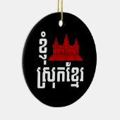 I Angkor (Heart) Cambodia (Srok Khmer) Language Keramisch Ornament (Rechts)