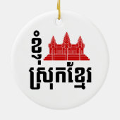 I Angkor (Heart) Cambodia (Srok Khmer) Language Keramisch Ornament (Achterkant)