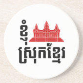 I Angkor (Heart) Cambodia (Srok Khmer) Language Zandsteen Onderzetter (Voorkant)
