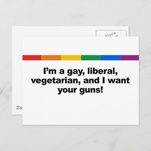 I&apos; ik ben een liberaal homo-vegaterian en ik  briefkaart (Voorkant / Achterkant)