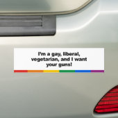 I' ik ben een liberaal homo-vegaterian en ik bumpersticker (Op auto)