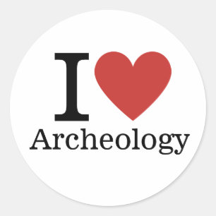 I ❤️ Archeologie voor studenten / Faculteit CUSTOM Ronde Sticker