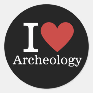 I ❤️ Archeologie voor studenten / Faculteit CUSTOM Ronde Sticker