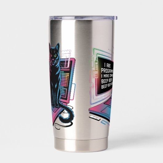 I are programmer, I make computer BEEP BOOP BEEP Geïsoleerde Drinkbeker (Links)
