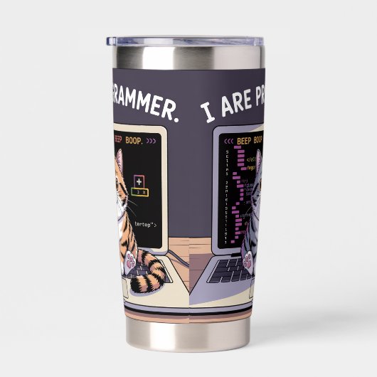 I are programmer, I make computer BEEP BOOP BEEP Geïsoleerde Drinkbeker (Rechts)