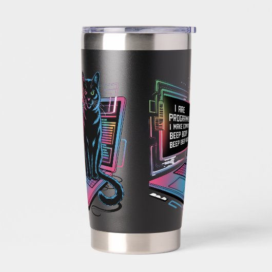I are programmer, I make computer BEEP BOOP BEEP Geïsoleerde Drinkbeker (Links)