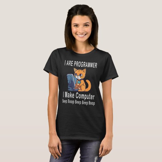 I Are Programmer I Make Computer Beep Boop  Cute C T-shirt (Voorkant volledig)