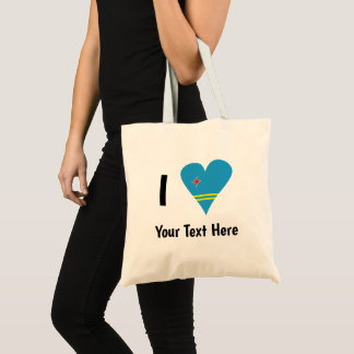 I (Aruban Flag Heart Love) Jouw tekst Tote Bag