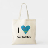I (Aruban Flag Heart Love) Jouw tekst Tote Bag (Achterkant)