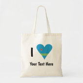 I (Aruban Flag Heart Love) Jouw tekst Tote Bag (Voorkant)