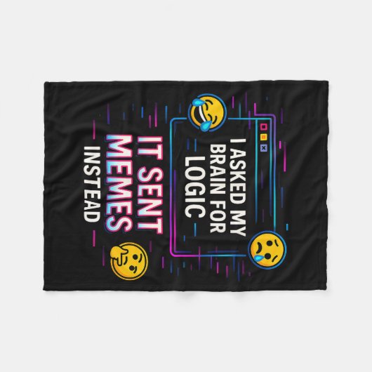 I Asked My Brain For Logic  Fleece Deken (Voorkant (Horizontaal))