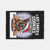I Ate Santas Cookies Puppy Funny Christmas German Fleece Deken (Voorkant (Horizontaal))