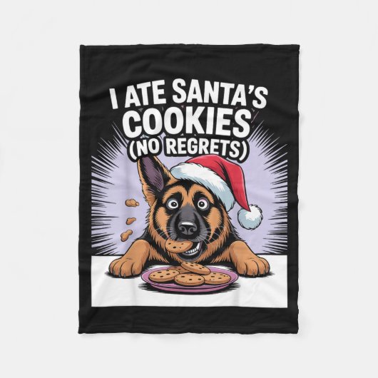 I Ate Santas Cookies Puppy Funny Christmas German Fleece Deken (Voorkant)