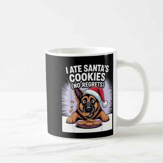 I Ate Santas Cookies Puppy Funny Christmas German  Koffiemok (Rechts)