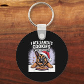 I Ate Santas Cookies Puppy Funny Christmas German  Sleutelhanger (Voorkant)