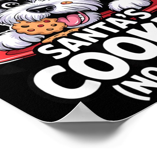 I Ate Santas Cookies Puppy Funny Christmas Mini Sc Poster (Hoek)