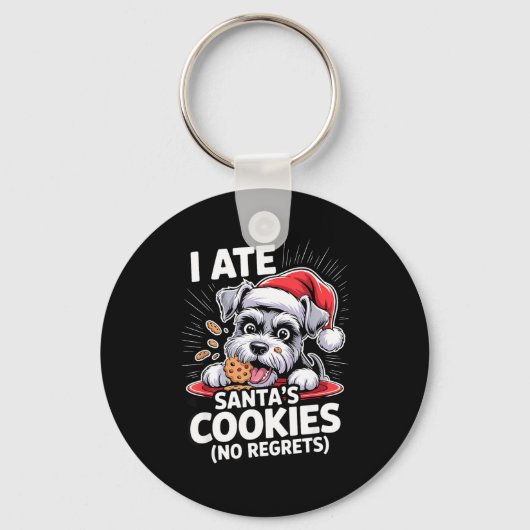 I Ate Santas Cookies Puppy Funny Christmas Mini Sc Sleutelhanger (Voorkant)