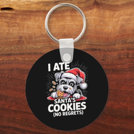 I Ate Santas Cookies Puppy Funny Christmas Mini Sc Sleutelhanger (Voorkant)