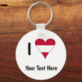 I (Austrian Flag Heart Love) Jouw tekst Sleutelhanger (Voorkant)