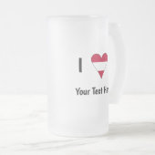 I (Austrian Flag Heart Love) Your Text Matglas Bierpul (Voorkant rechts)